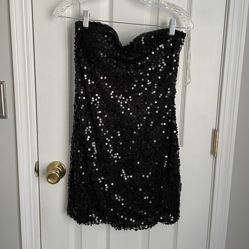Black Sequin Juniors Dress